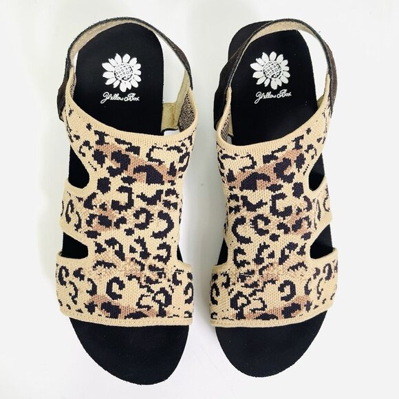 Yellow Box Sekia Platform Sandals Beige Cheetah Print Women’s Size 9 - Picture 2 of 9
